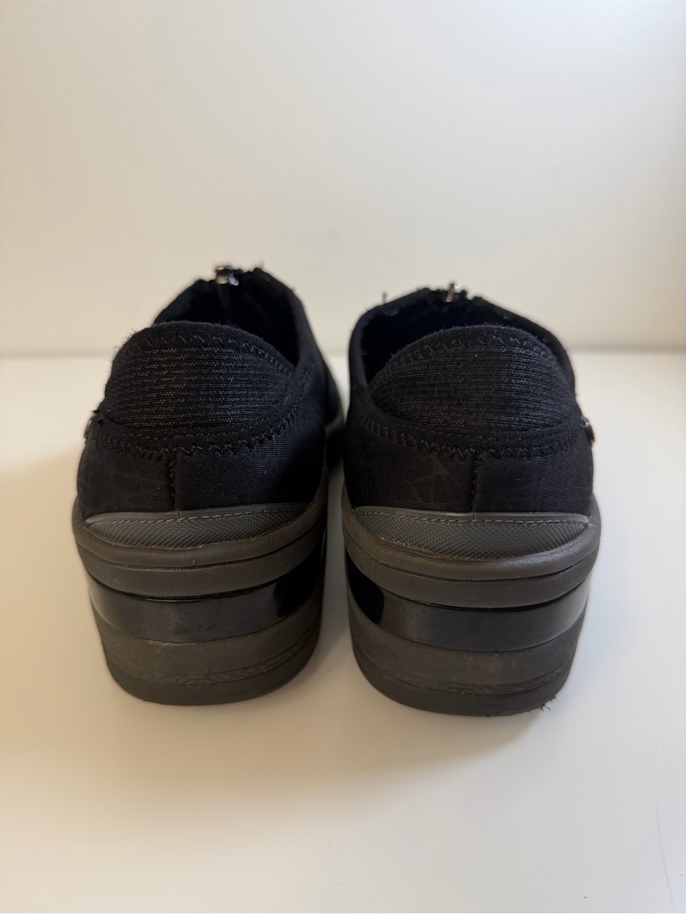 Bzees Black Slip-On Zip Comfort Wedges Sneakers Size 9.5 - Picture 7 of 12